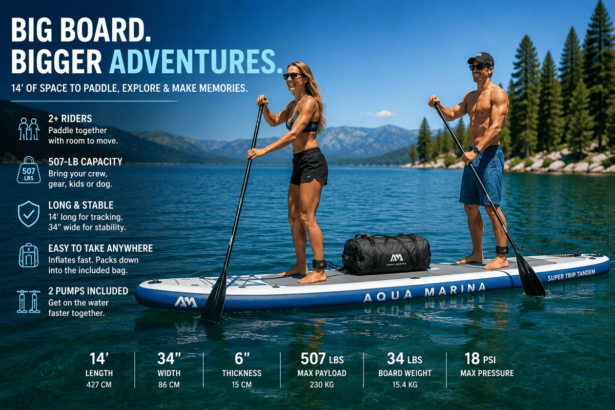 AQUA MARINA SUPER TRIP | TANDEM INFLATABLE SUP - The Vitality Estate