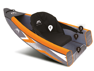 Aqua Marina TOMAHAWK AIR-K 12'4" Inflatable High Pressure Speed Kayak / Canoe - The Vitality Estate