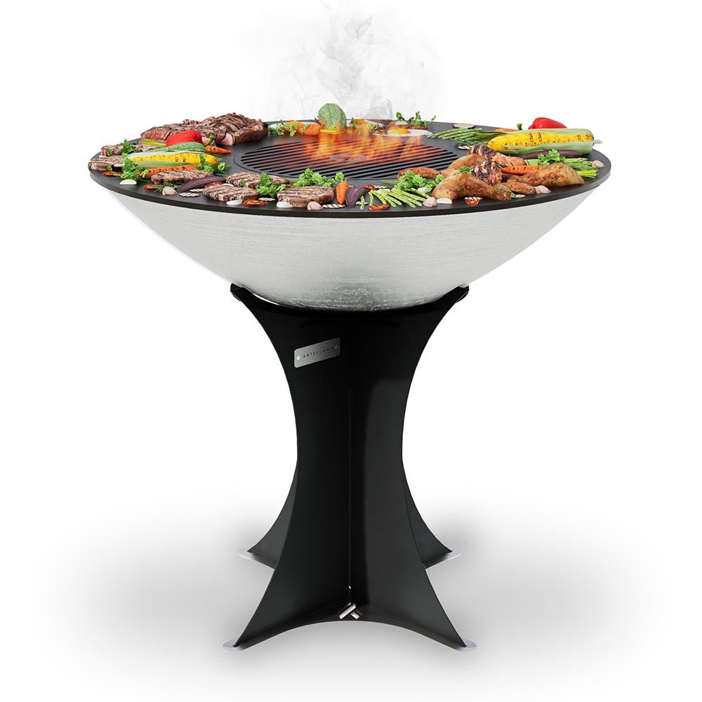 Arteflame 40″ Platinum Series — Stainless Fire Bowl Flat-Top Grill with Euro Base (Stainless or Powder-Coated Black) - The Vitality Estate