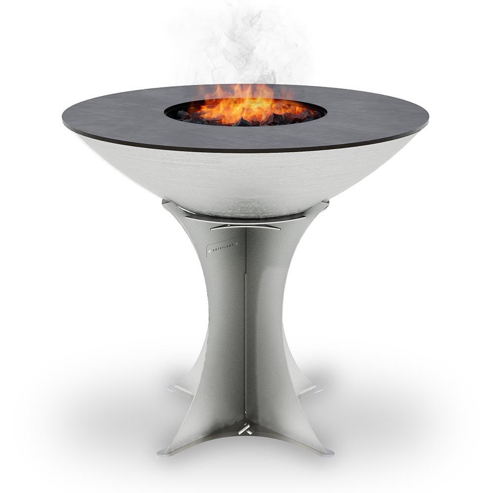 Arteflame 40″ Platinum Series — Stainless Fire Bowl Flat-Top Grill with Euro Base (Stainless or Powder-Coated Black) - The Vitality Estate