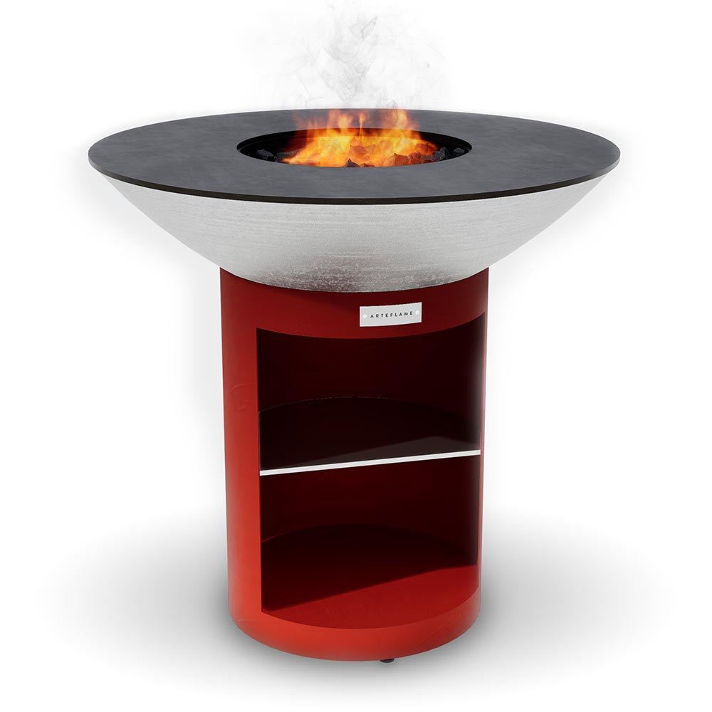 Arteflame 40″ Platinum Series — Stainless Fire Bowl Flat-Top Grill with Storage Base - The Vitality Estate