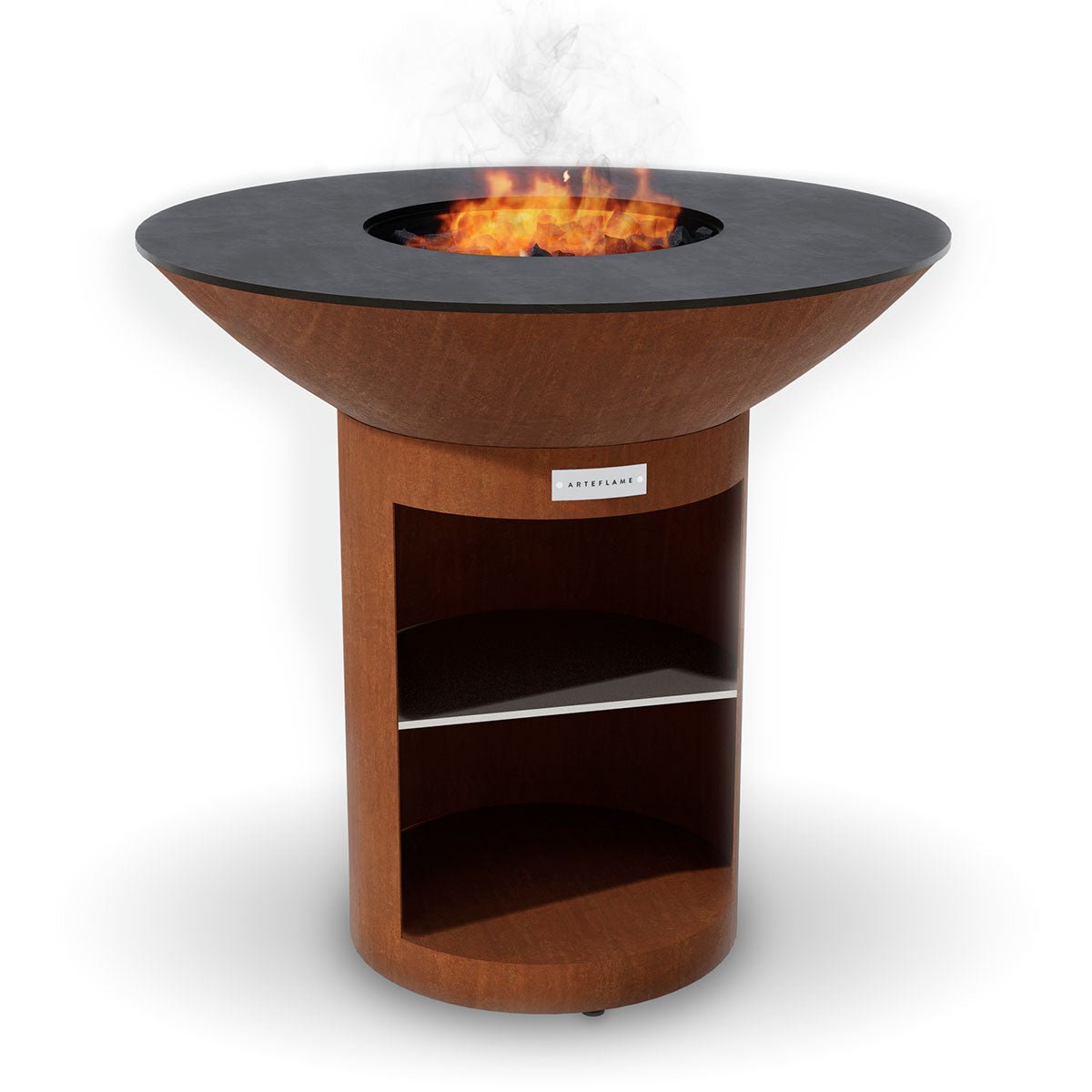 Arteflame Classic 40″ — Storage Base Flat-Top Grill & Fire Bowl (CORTEN Steel) - The Vitality Estate
