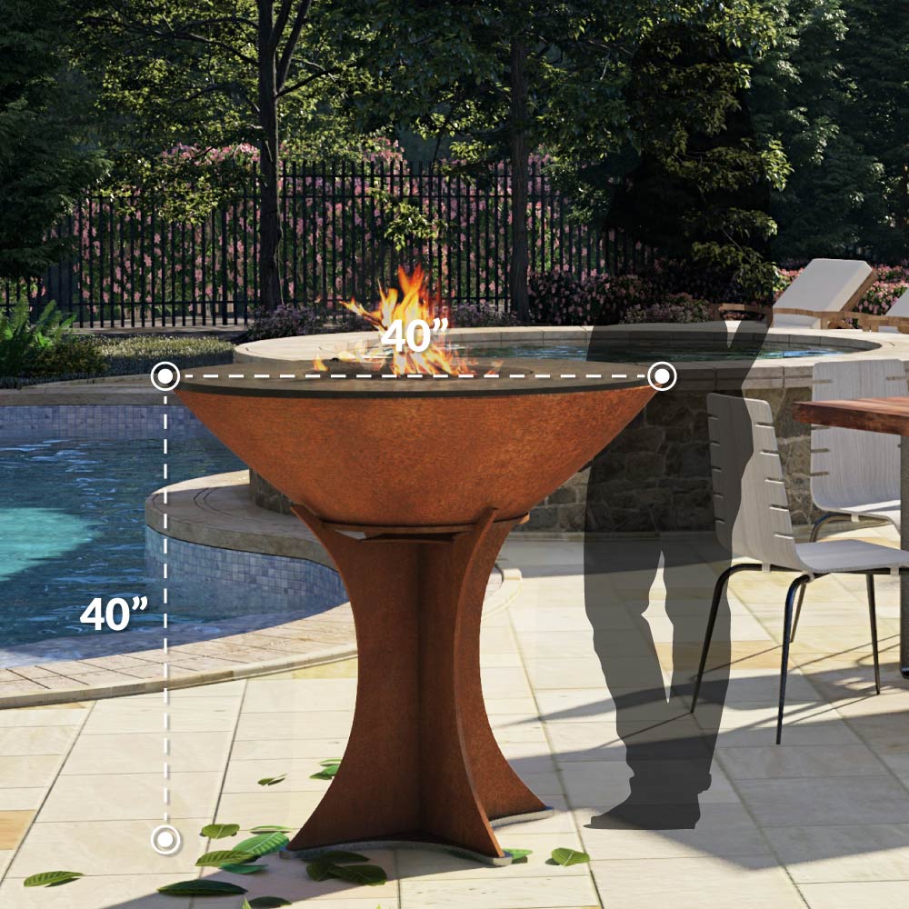 Arteflame XXL 40" Flat Top Grill - High Euro Base - The Vitality Estate