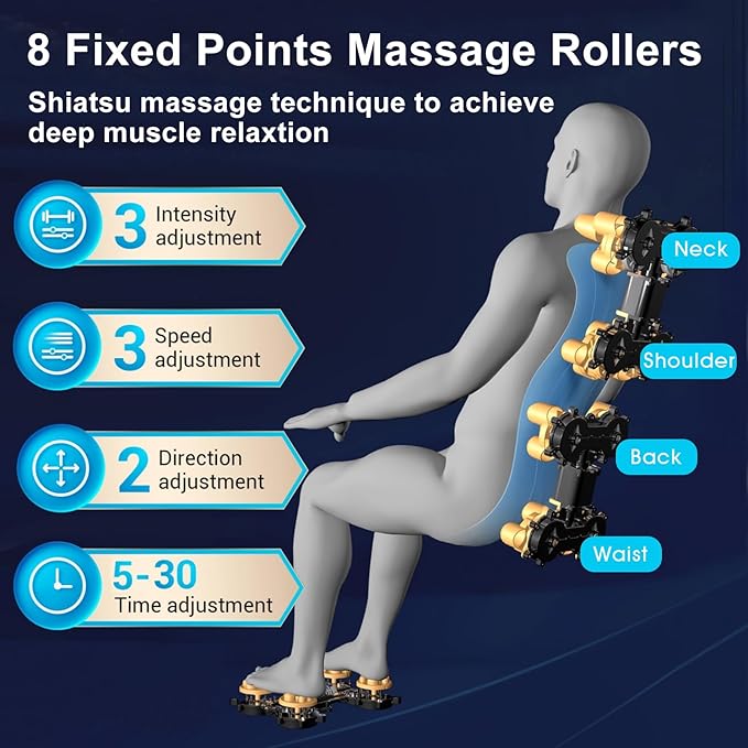 Artist hand Massage Chair Full Body, Zero Gravity Massage Chair Shiatsu Massage Recliner with 5 Auto Modes, Back & Upper Legs Heating, Bluetooth Speakers, Calfrest Extension, Airbags, Foot Rollers - The Vitality Estate