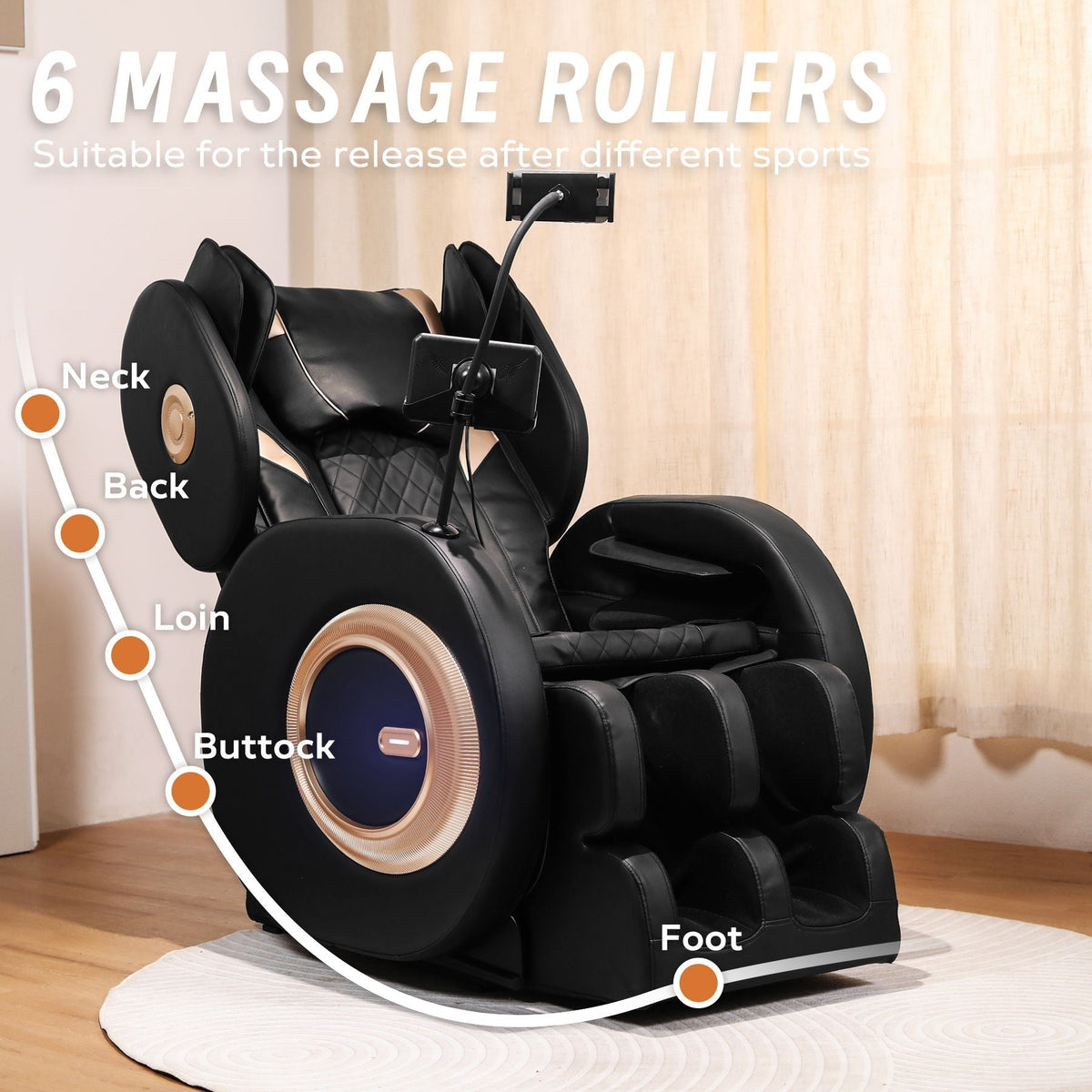 Automatic Massage Chair Recliner With Zero Gravity And Full Body Air Pressure - Black - The Vitality Estate