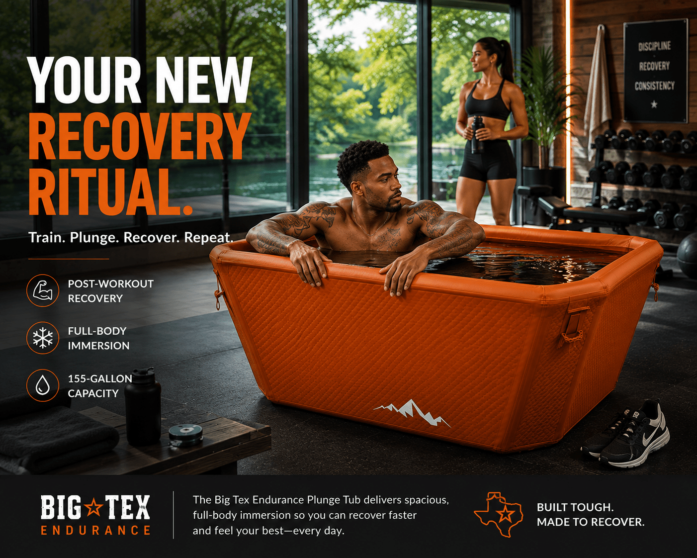 Big Tex Endurance | Inflatable Cold Plunge Tub - The Vitality Estate