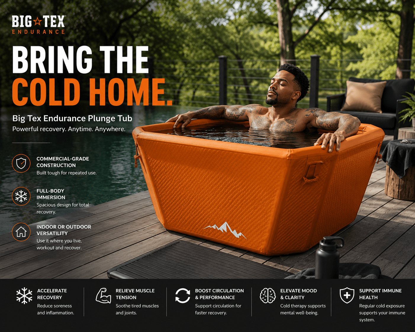 Big Tex Endurance | Inflatable Cold Plunge Tub - The Vitality Estate