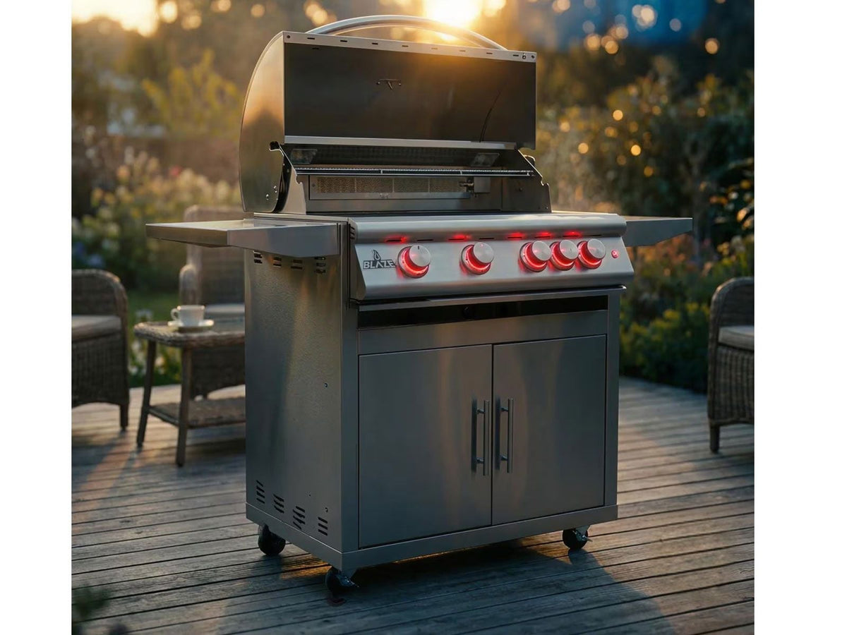 Blaze LTE+ 32-Inch 4-Burner Freestanding Gas Grill with Lift-Assist Hood and Rear Infrared Burner - The Vitality Estate