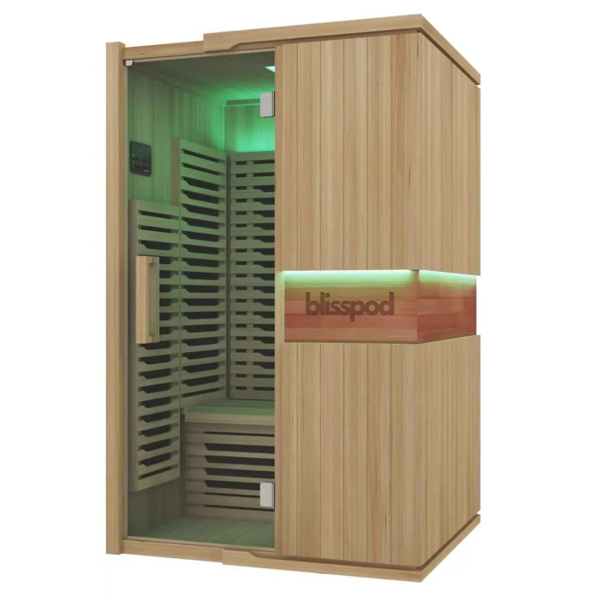 Blisspod | Milano | Full Spectrum Sauna Canadian Hemlock Ultra Low EMF | 6 Far Infrared & Red Glass Heater & Chromotherapy | 2 Person - The Vitality Estate