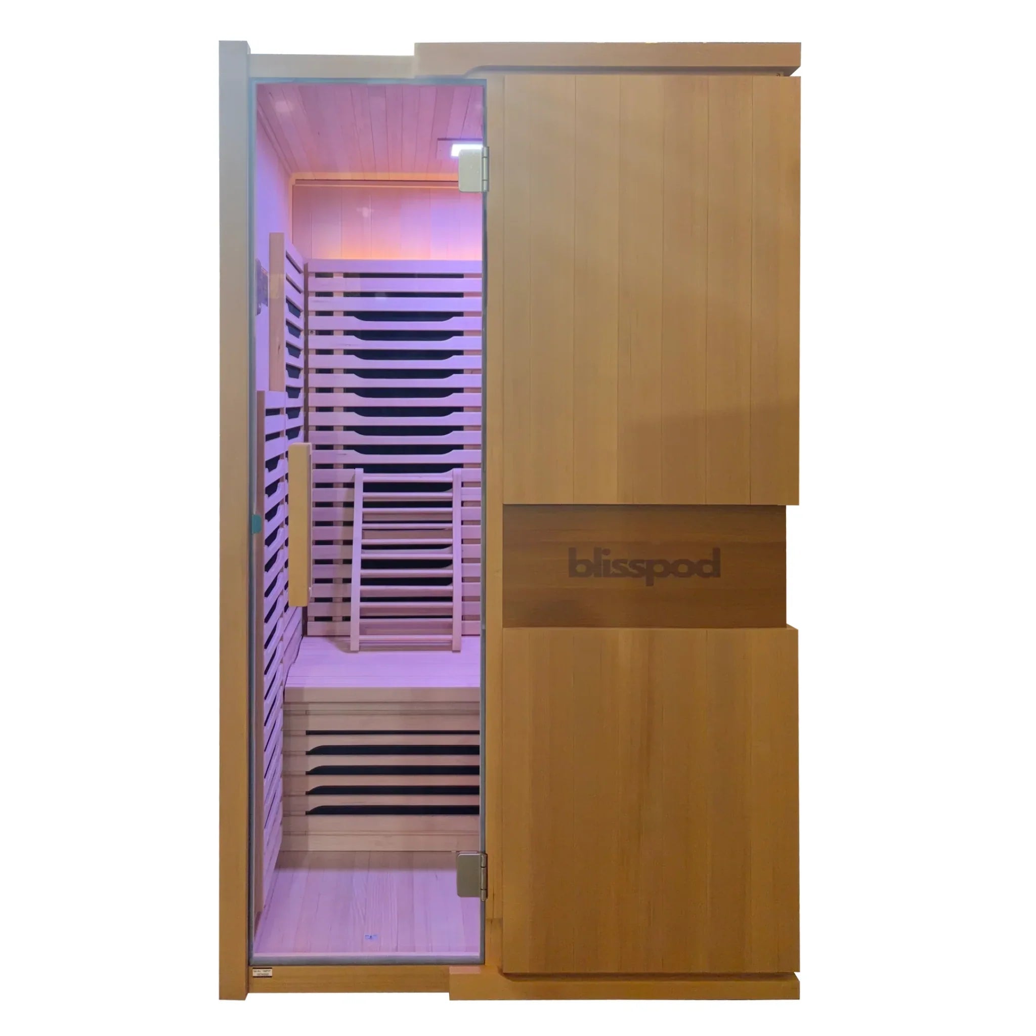 Blisspod | Milano | Full Spectrum Sauna Canadian Hemlock Ultra Low EMF | 6 Far Infrared & Red Glass Heater & Chromotherapy | 2 Person - The Vitality Estate