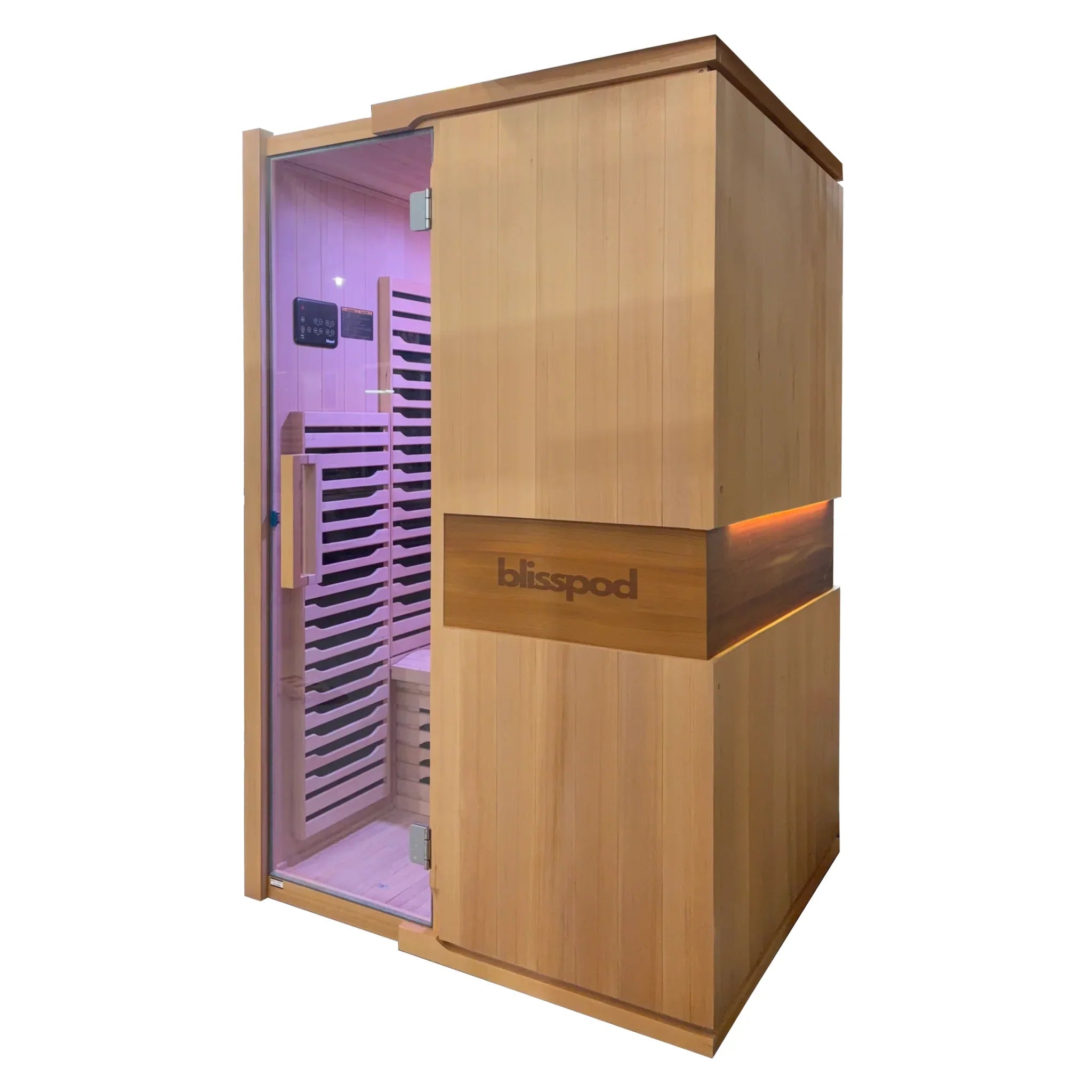 Blisspod | Milano | Full Spectrum Sauna Canadian Hemlock Ultra Low EMF | 6 Far Infrared & Red Glass Heater & Chromotherapy | 2 Person - The Vitality Estate
