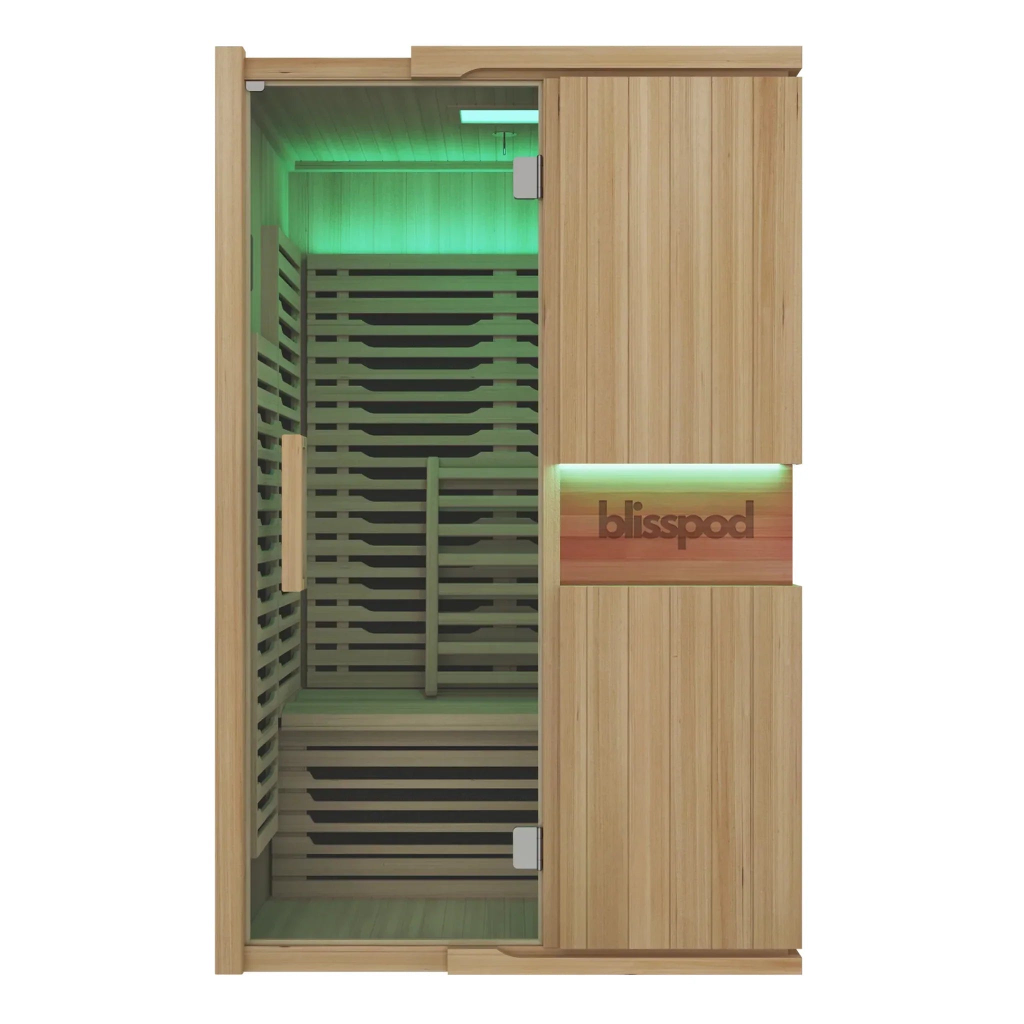 Blisspod | Milano | Full Spectrum Sauna Canadian Hemlock Ultra Low EMF | 6 Far Infrared & Red Glass Heater & Chromotherapy | 2 Person - The Vitality Estate