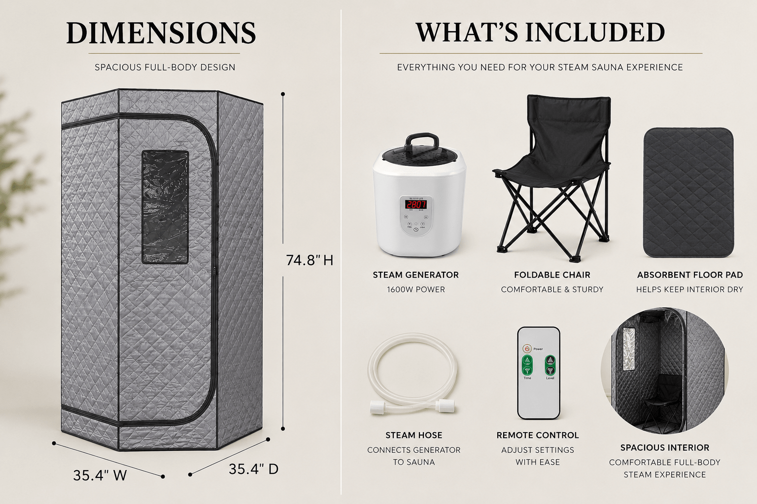 Blisspod Portable Full-Body Steam Sauna | 1600W - The Vitality Estate