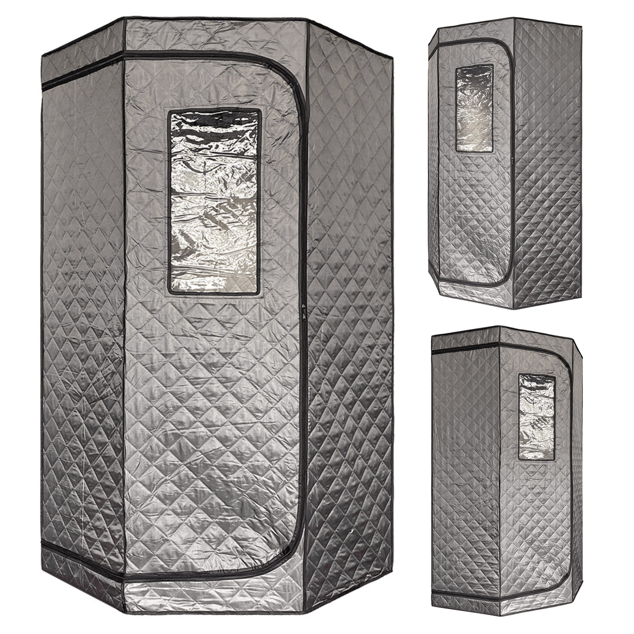 Blisspod Portable Personal Full Body 60 Min Rapid Steam Sauna | Pentagonal | Grey | Powerful 1600 Watts | 3.6L Stronger Steamer | 90X90X190cm - The Vitality Estate