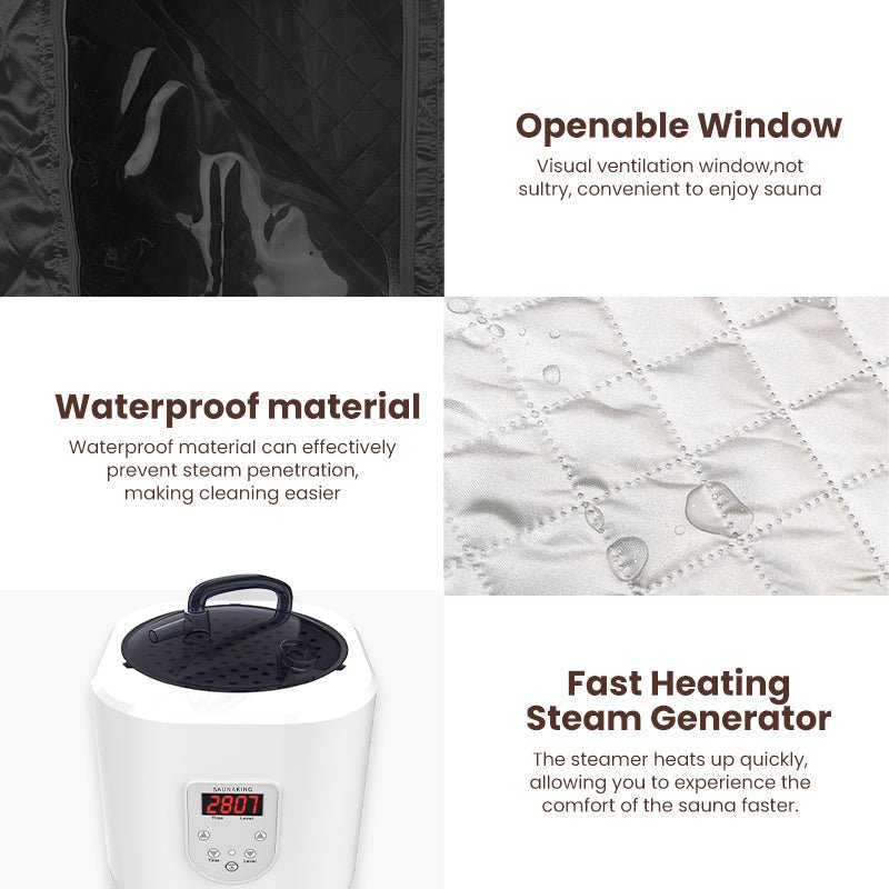 Blisspod Portable Personal Full Body 60 Min Rapid Steam Sauna | Pentagonal | Grey | Powerful 1600 Watts | 3.6L Stronger Steamer | 90X90X190cm - The Vitality Estate