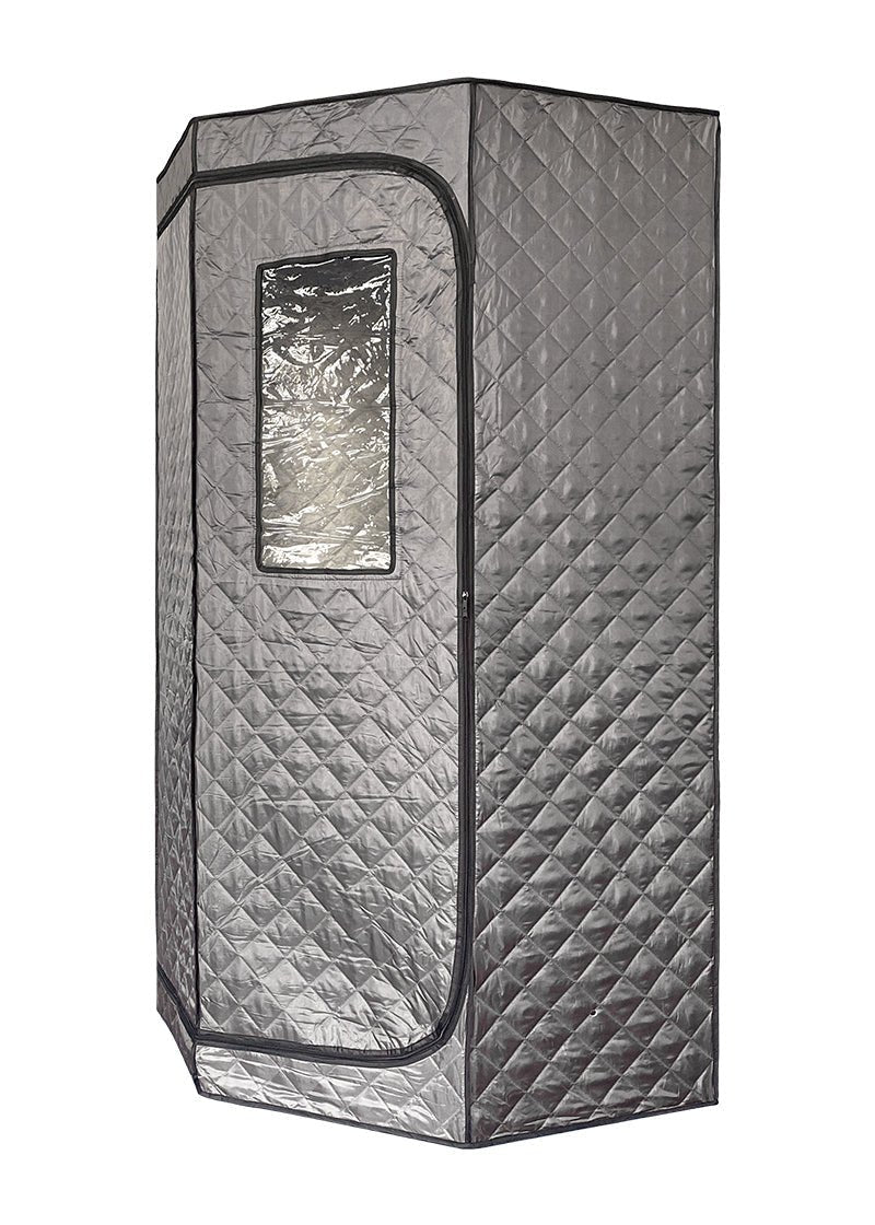 Blisspod Portable Personal Full Body 60 Min Rapid Steam Sauna | Pentagonal | Grey | Powerful 1600 Watts | 3.6L Stronger Steamer | 90X90X190cm - The Vitality Estate