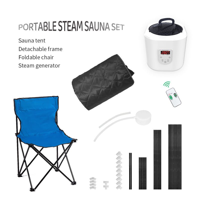 Blisspod Portable Personal Full Body 60 Min Rapid Steam Sauna | Pentagonal | Grey | Powerful 1600 Watts | 3.6L Stronger Steamer | 90X90X190cm - The Vitality Estate