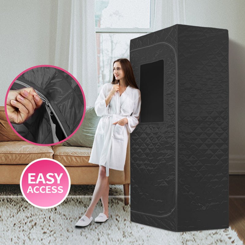 Blisspod Portable Personal Full Body 60 Min Rapid Steam Sauna | Pentagonal | Grey | Powerful 1600 Watts | 3.6L Stronger Steamer | 90X90X190cm - The Vitality Estate