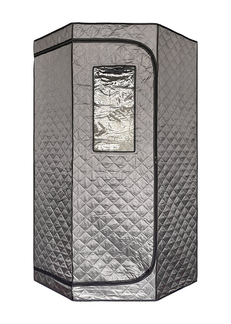 Blisspod Portable Personal Full Body 60 Min Rapid Steam Sauna | Pentagonal | Grey | Powerful 1600 Watts | 3.6L Stronger Steamer | 90X90X190cm - The Vitality Estate