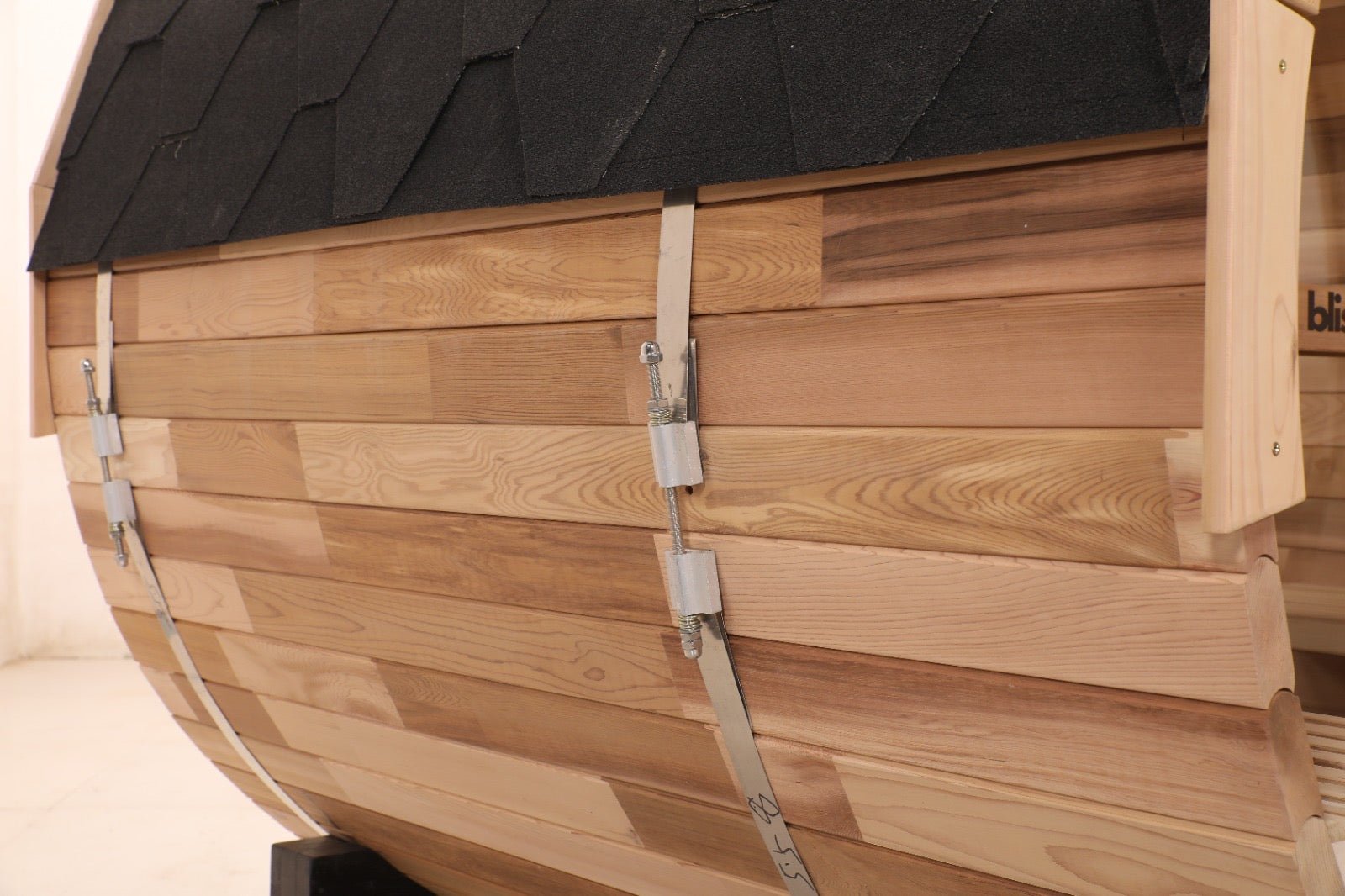 Blisspod | Prague | Canadian Red Cedar Outdoor Steam Barell Sauna | Full Glass Back - The Vitality Estate