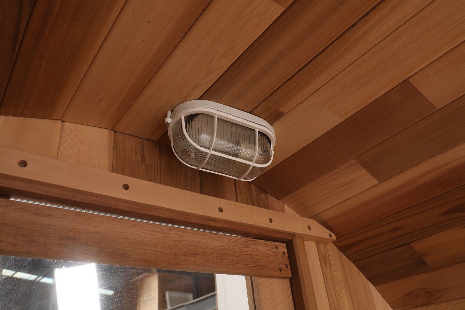 Blisspod | Prague | Canadian Red Cedar Outdoor Steam Barell Sauna | Full Glass Back - The Vitality Estate