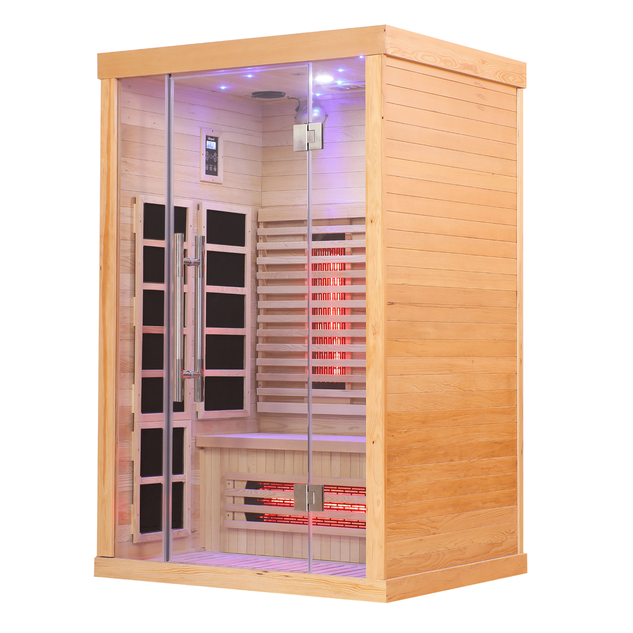 Blisspod | Venetian | Full Spectrum Indoor Premium Canadian Hemlock Low EMF Sauna | 10 Heaters | Chromotherapy & Reflexology | 2 Person - The Vitality Estate