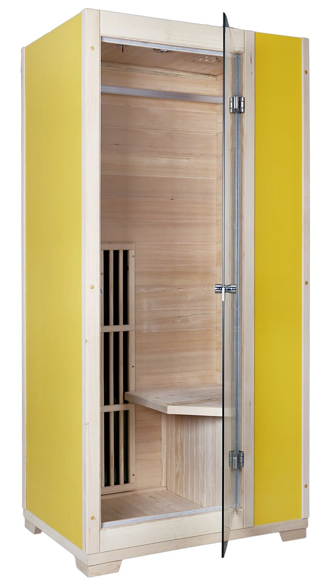 Blisspod | Vienna | Far Infrared Sauna | Canadian Hemlock Very Low EMF | 72.8"H x 35.4"W x 25.6"D | 1 Person - The Vitality Estate