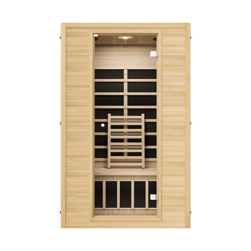 Blisspod, Vienna, Far Infrared Sauna Canadian Hemlock Very Low EMF Sauna, 4 Heaters – 2 Persons - The Vitality Estate