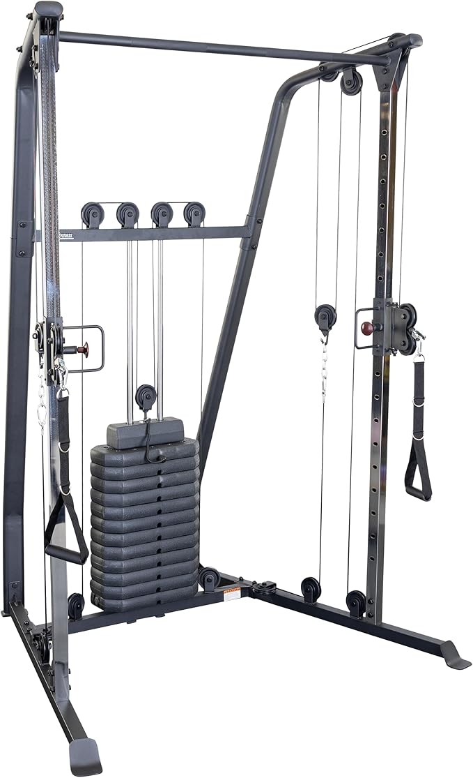 Body-Solid Best Fitness Functional Trainer Cable Machine, Full Body Workout Weight Stacks, Chest and Shoulder Exercise Home Gym LAT Pulldown Machines with 190lb Weights Stack, Midnight Black - The Vitality Estate