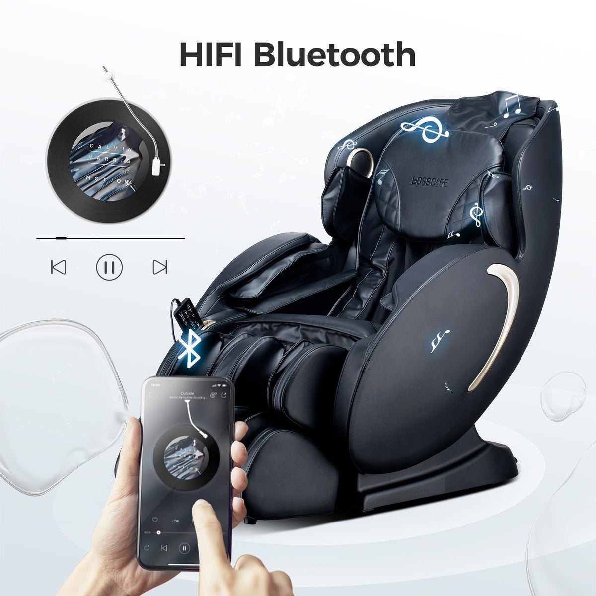 Bosscare - 3D Zero Gravity Massage Chair, Full Body Shiatsu Recliner With App - The Vitality Estate