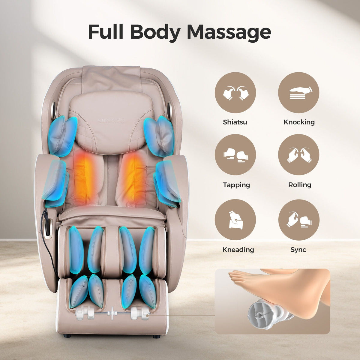 Bosscare - 3D Zero Gravity Massage Chair, Full Body Shiatsu Recliner With App - The Vitality Estate