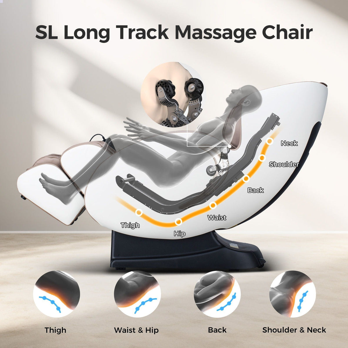 Bosscare - 3D Zero Gravity Massage Chair, Full Body Shiatsu Recliner With App - The Vitality Estate