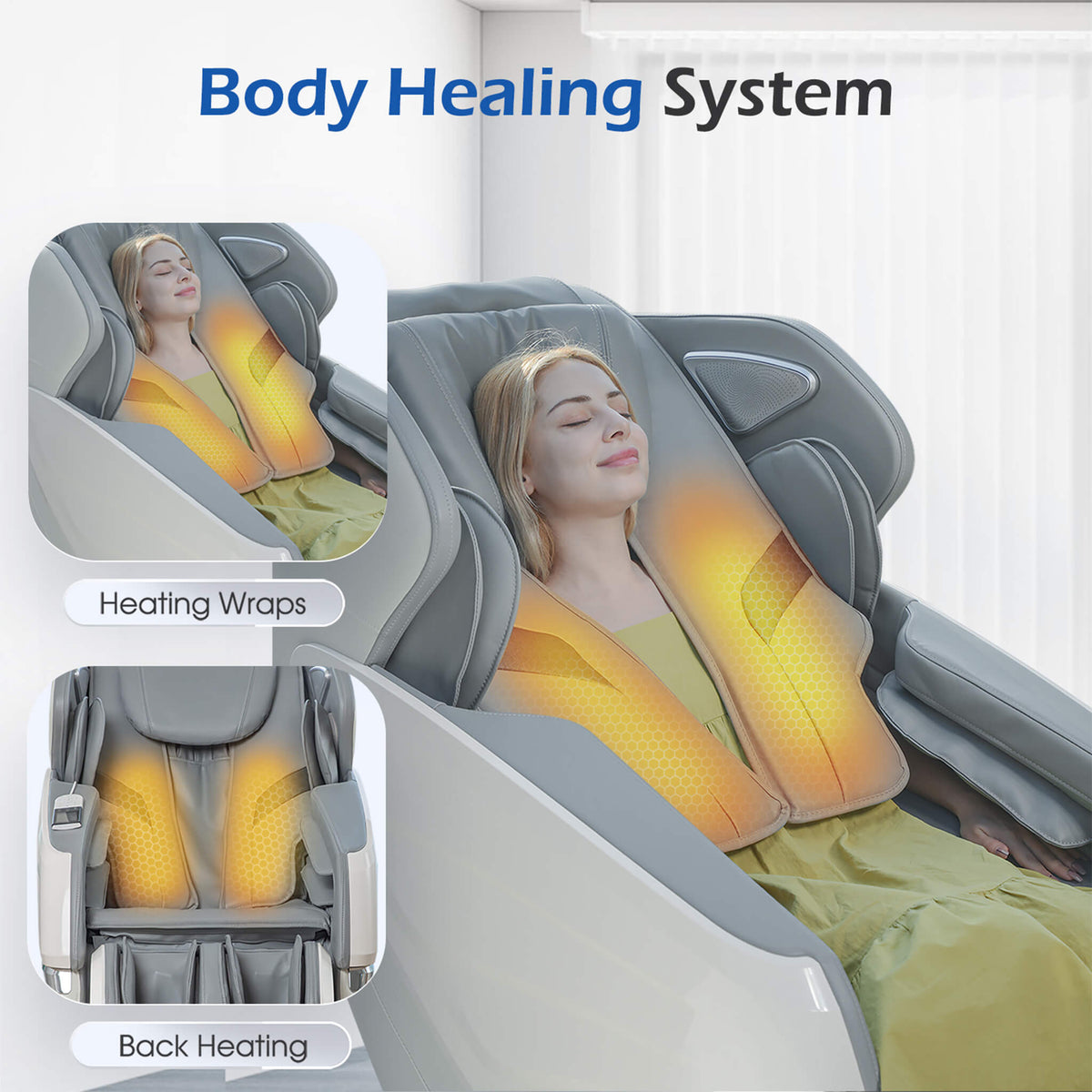 Bosscare Premium Full Body Zero Gravity Massage Chair With Ai Voice And App Control, Gray (SAK35970) - The Vitality Estate
