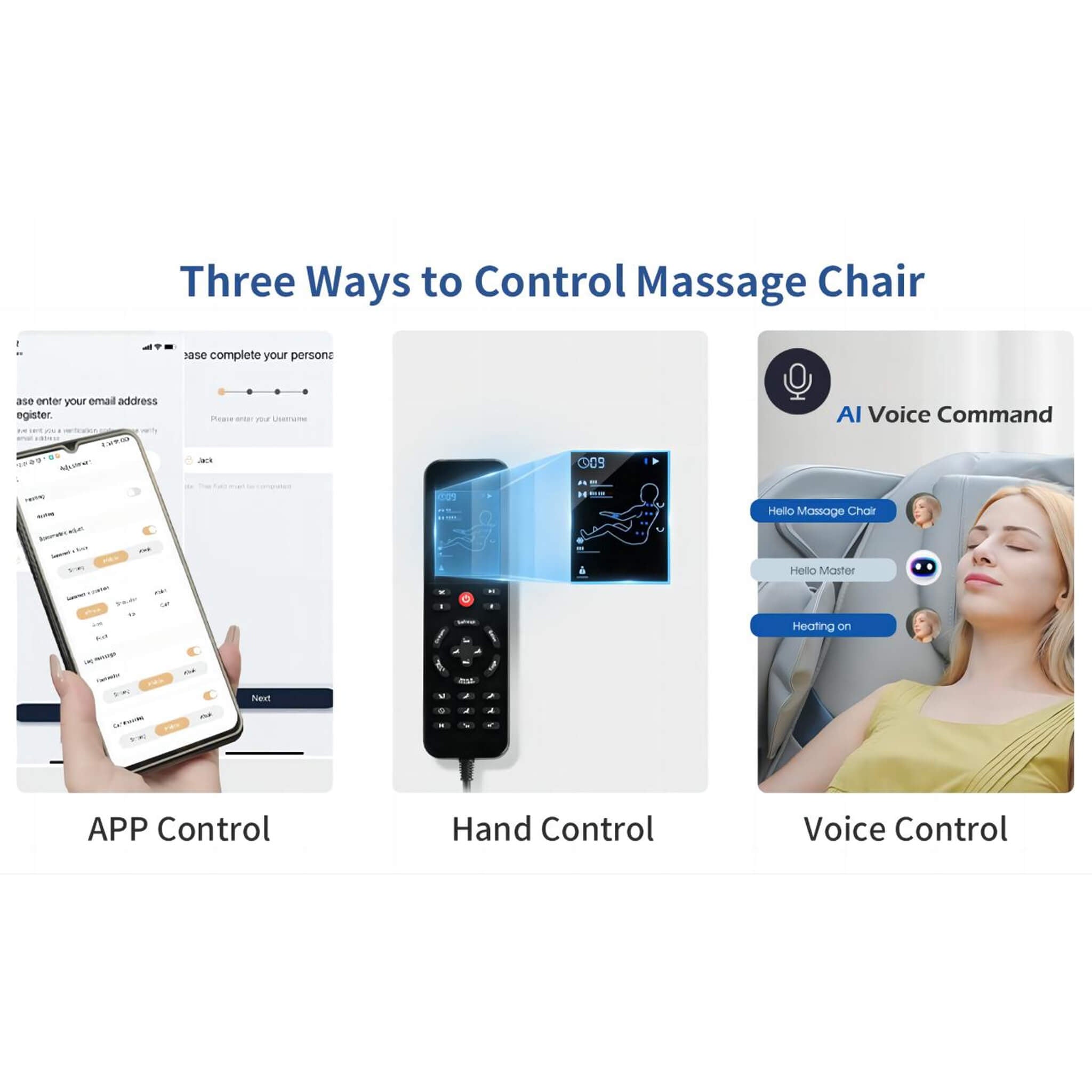 Bosscare Premium Full Body Zero Gravity Massage Chair With Ai Voice And App Control, Gray (SAK35970) - The Vitality Estate