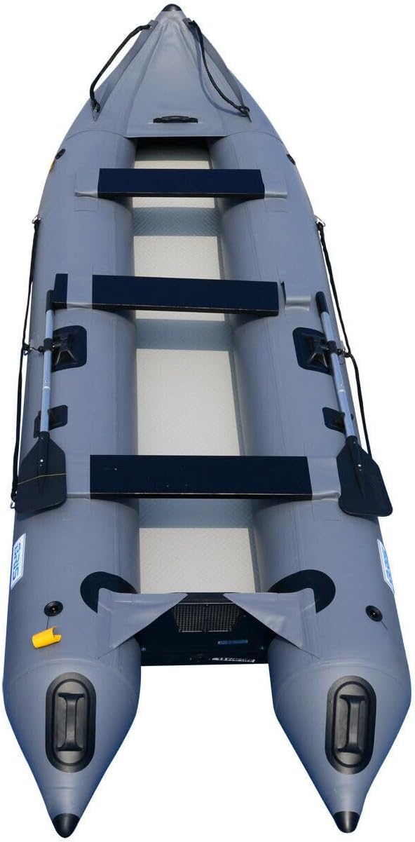 BRIS 14.1ft Inflatable Boat Inflatable Kayak 3 Person Kayak Canoe Fishing poonton Boat - The Vitality Estate
