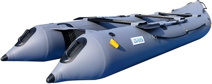 BRIS 14.1ft Inflatable Boat Inflatable Kayak 3 Person Kayak Canoe Fishing poonton Boat - The Vitality Estate