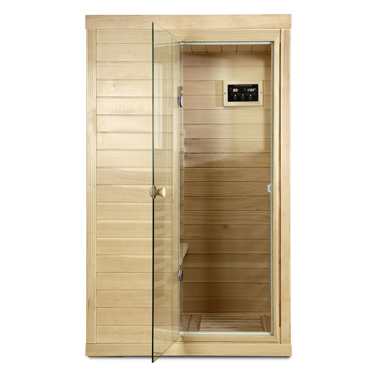 Canadian Hemlock Wood One Person Far Infrared Sauna - The Vitality Estate