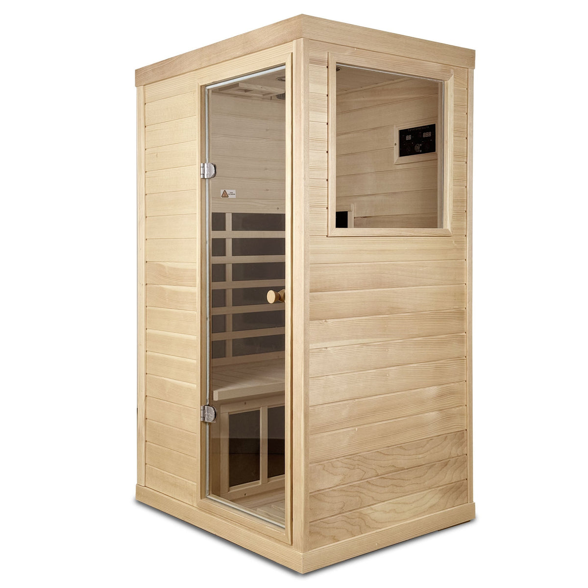 Canadian Hemlock Wood One Person Far Infrared Sauna - The Vitality Estate