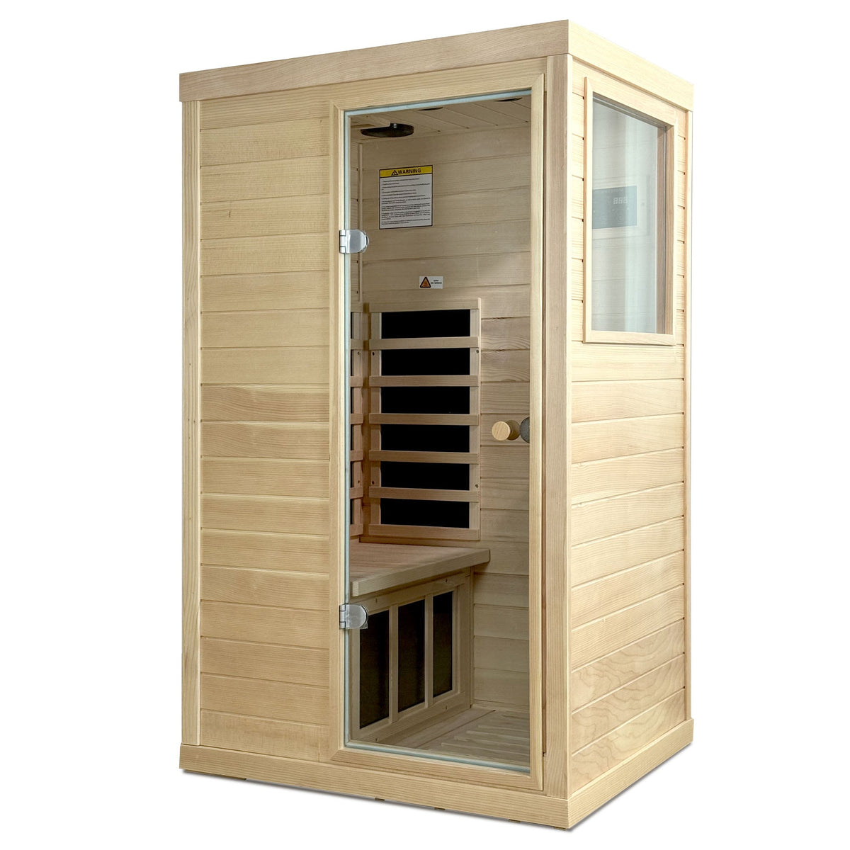 Canadian Hemlock Wood One Person Far Infrared Sauna - The Vitality Estate