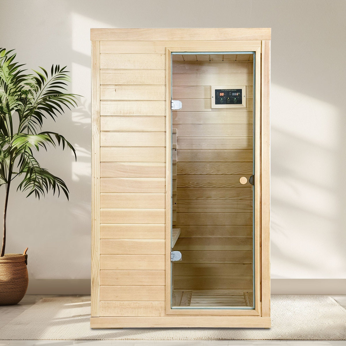 Canadian Hemlock Wood One Person Far Infrared Sauna - The Vitality Estate