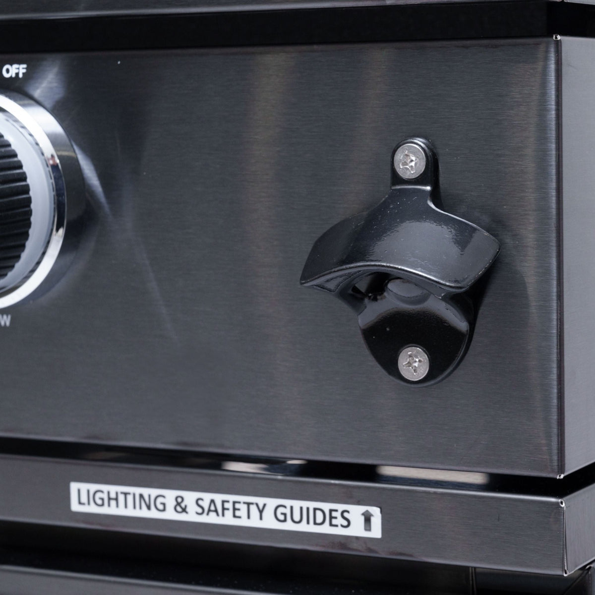 Castelle Flame Ember Premium Black Stainless Steel 4-Burner Liquid Propane Kitchen Grill Island With Rotisserie Kit (SAK48157) - The Vitality Estate