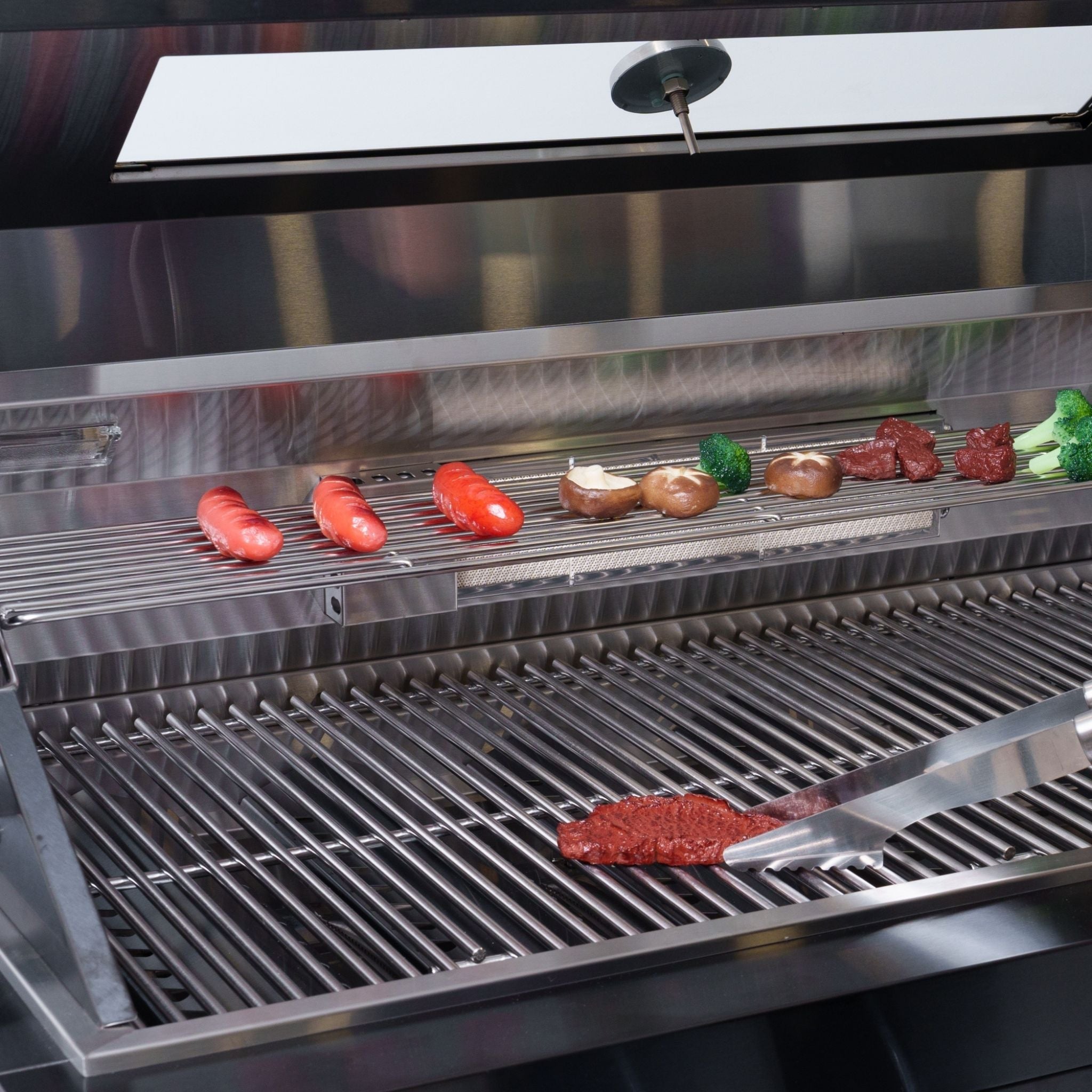 Castelle Flame Ember Premium Black Stainless Steel 4-Burner Liquid Propane Kitchen Grill Island With Rotisserie Kit (SAK48157) - The Vitality Estate