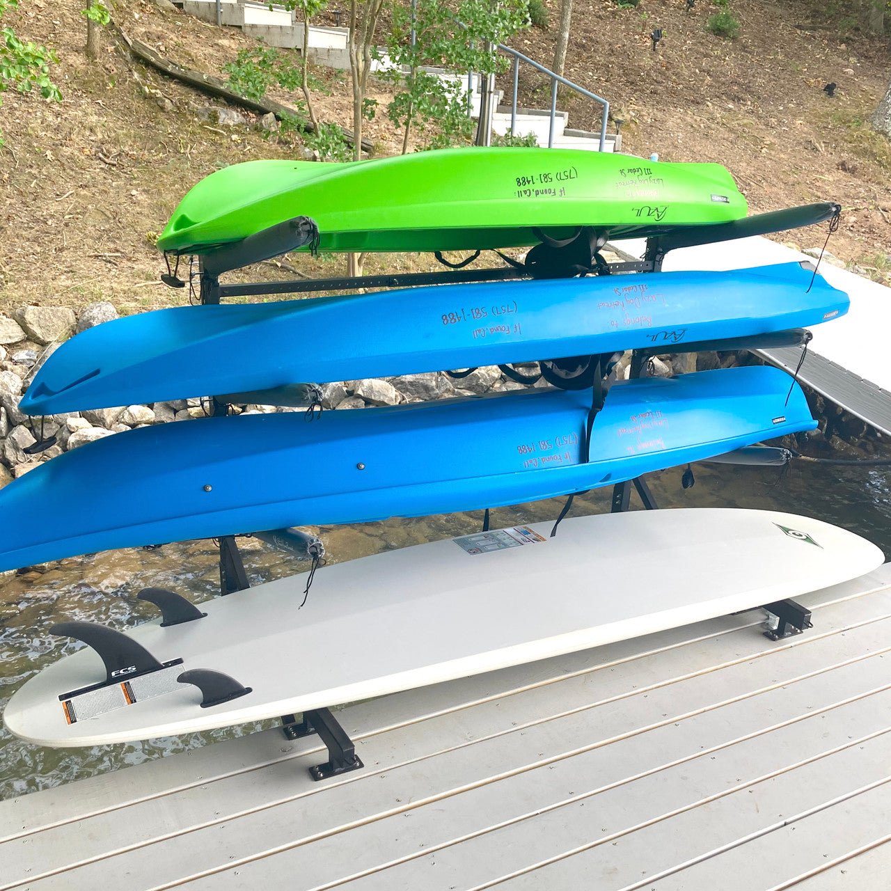 Chesapeake Kayak Storage | Adjustable Dock Rack | Over The Water | 4 Levels - The Vitality Estate