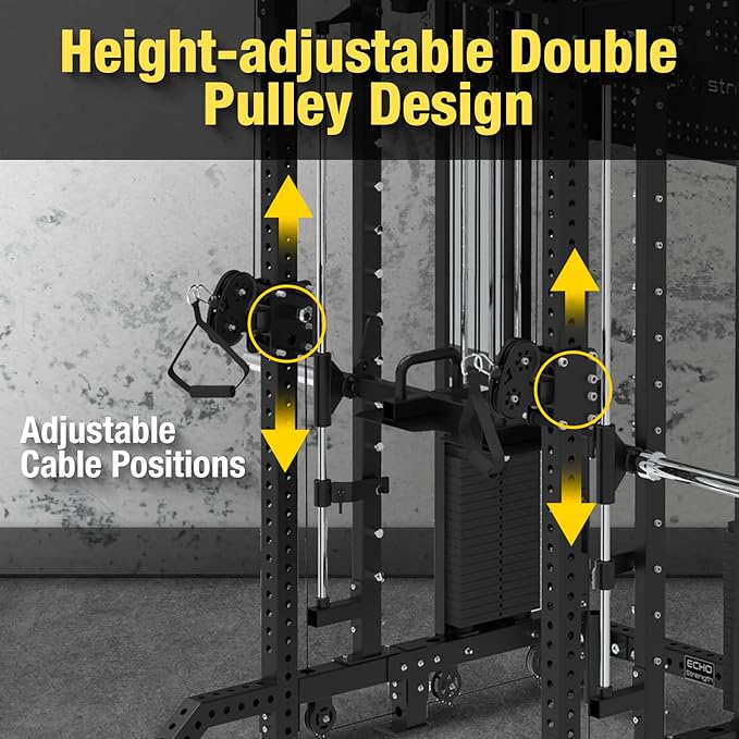 Commercial Cable Crossover Exercise Machine All in One Functional Trainer Cable Machine with 400LBS Weight Stacks Power Cage Squat Rack with Pulley System Compact Functional Trainer for Home Gyms - The Vitality Estate