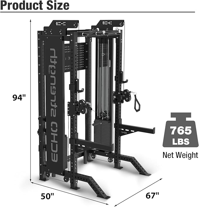 Commercial Cable Crossover Exercise Machine All in One Functional Trainer Cable Machine with 400LBS Weight Stacks Power Cage Squat Rack with Pulley System Compact Functional Trainer for Home Gyms - The Vitality Estate