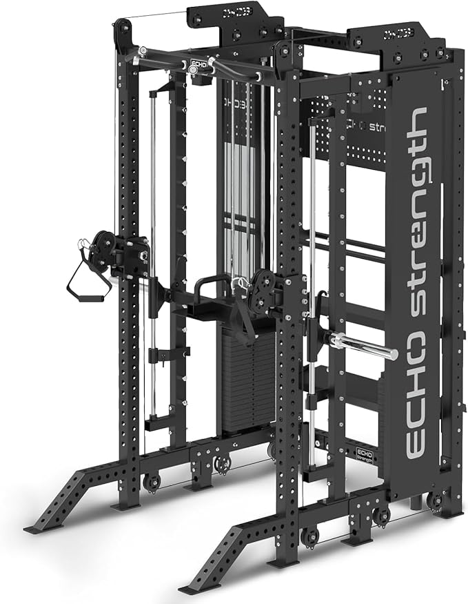 Commercial Cable Crossover Exercise Machine All in One Functional Trainer Cable Machine with 400LBS Weight Stacks Power Cage Squat Rack with Pulley System Compact Functional Trainer for Home Gyms - The Vitality Estate