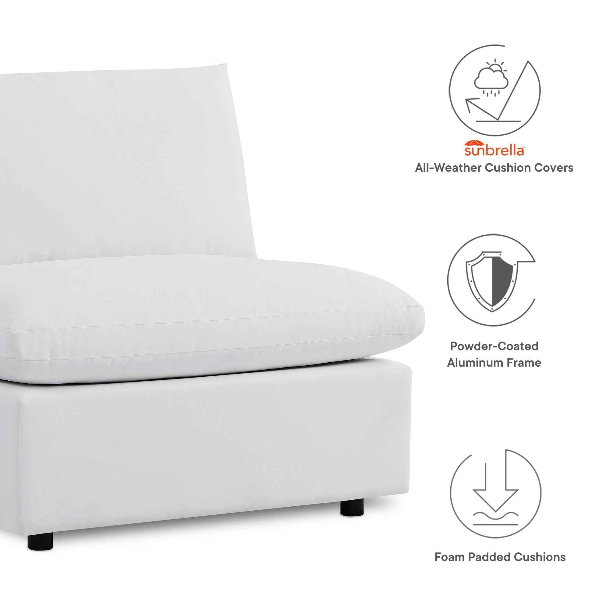 Commix Outdoor Sectional Sofa 5 Piece Sunbrella® White Collection at Patio Elegance - The Vitality Estate