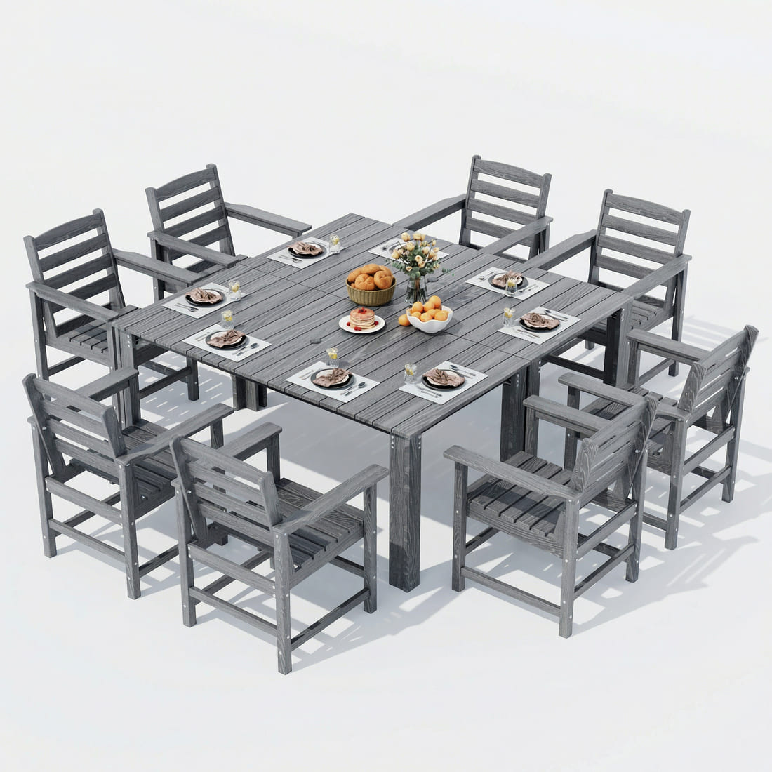 Corex HDPE Classic Dining Set, 10-Piece - The Vitality Estate