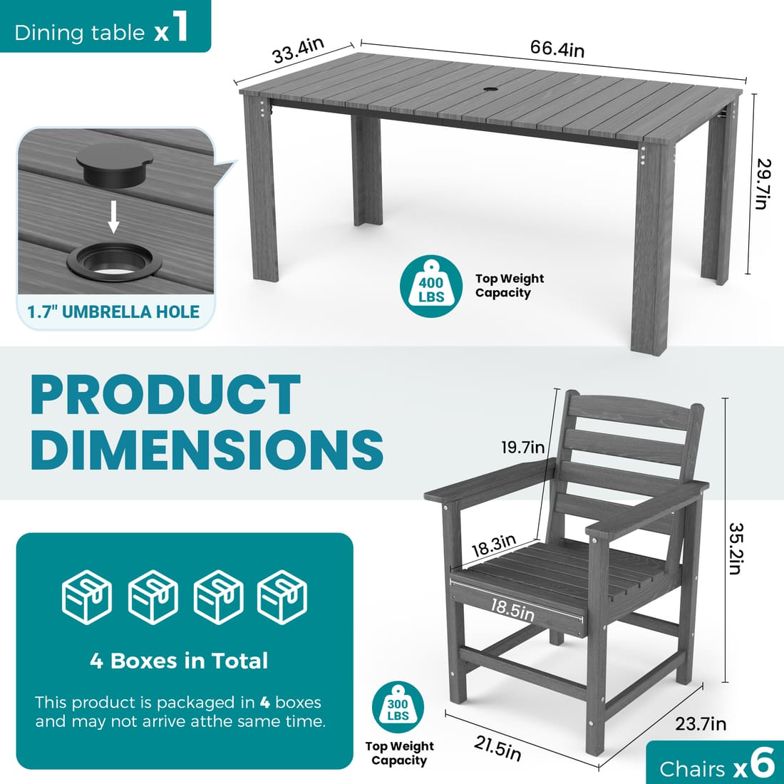 Corex HDPE Classic Dining Set, 10-Piece - The Vitality Estate