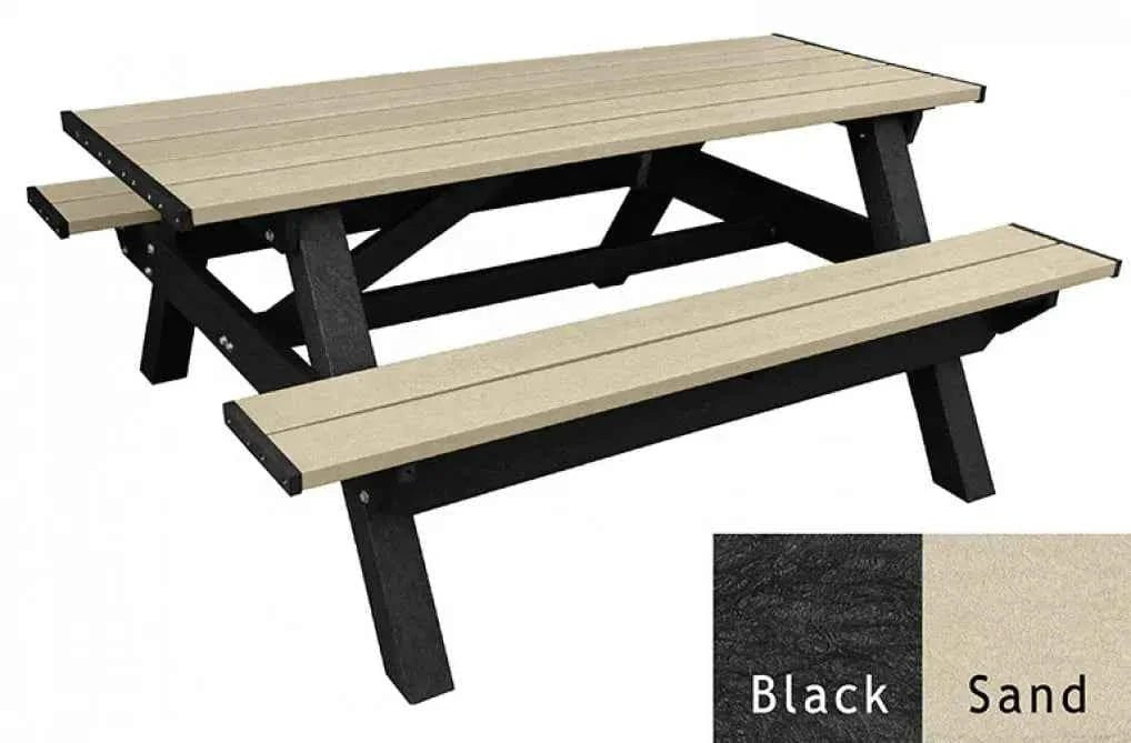 Deluxe Picnic Table – 6′ Durable Recycled Plastic Outdoor Seating - The Vitality Estate
